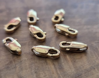 8 szt. 10 mm x 5 mm zapięcia homara wypełnione złotem zapięcie bransoletki zapięcie naszyjnika zapięcie podłużne