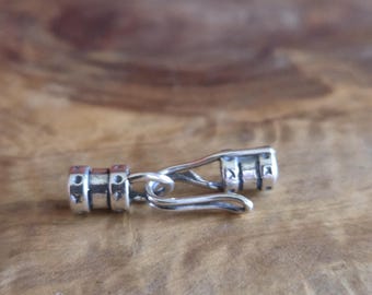 Sterling Silver .925 Hook and Eye Cord Clasp 3.5 mm hole 1 Pc