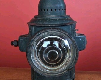 Antique Adams & Westlake Adlake Railroad Train Switch Lamp Lantern Fresnel Lens