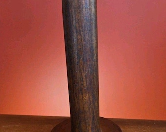 Vintage Large Wood Spool Bobbin 9" Stamped Vermont 1941 Green Painted Ends