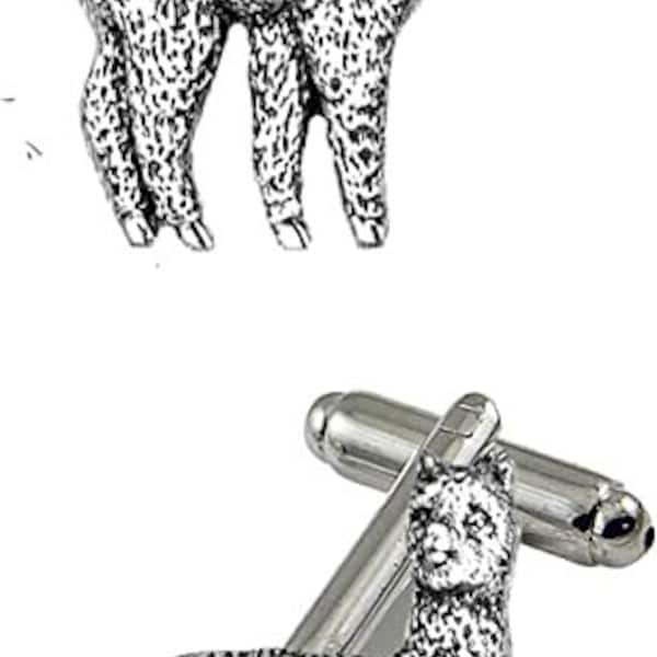 PP Alpaca  made from fine English pewter cuff link or tie slide or the set or stick pin