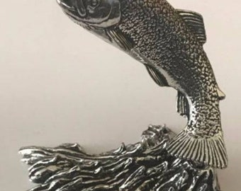 TROUT fish  Pewter Figurine Paperweight Ornament 3D CODEMed6 fine English pewter