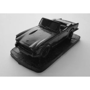 TR4A IRS 1.32 Scale Black Model Car Handmade In Sheffield