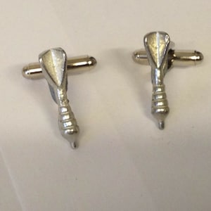 Single Dart made from fine English pewter cuff link or tie slide or the set or stick pin codeFT87
