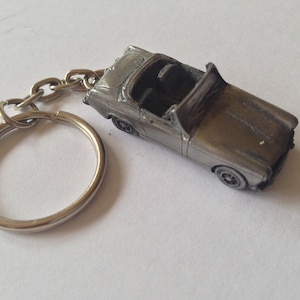 classic car pewter effect MG Midget Mk2 ref135 car keyring  or pin badge classic car
