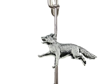 Running Fox  on a 3&quot; 7.5cm Kilt Pin Scarf / Brooch with English Pewter Emblem or Stunning stick pin with end connector refa3