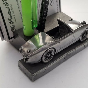 Healey Frog Eye ZinnEffekt Auto Visitenkarte & STIFT Stiftehalter NEU Handmade in Sheffield