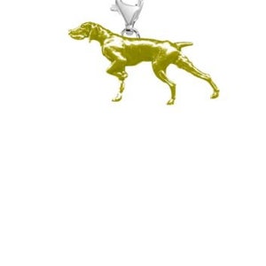 May include: A silver charm in the shape of a yellow German Shorthaired Pointer dog.