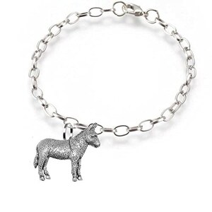 pp-e07 Åsna Ridsport Tillverkad av engelskt tenn på Belcher-länkkedja perfekt som fotlänk eller armband presentsmycke