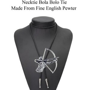 Pewter Bowman Collier Western Cowboy Necktie Bola Bolo Tie codec23 unisexe ligne de danse cow-boy Wild West