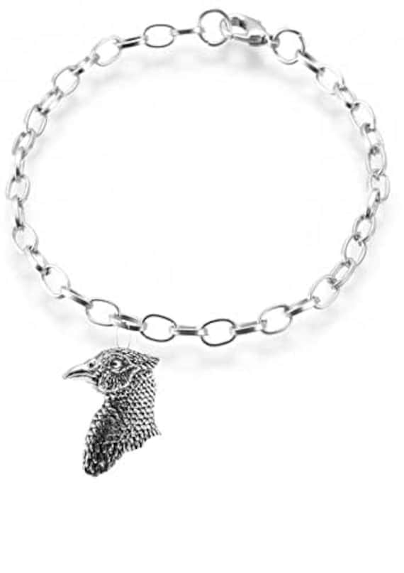 B29 Pheasant's Head Made From English Pewter on belcher link chain
