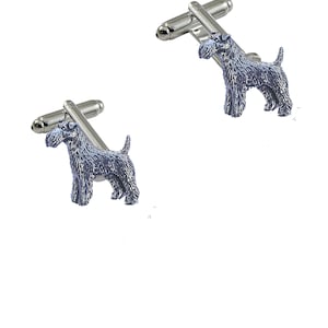 Fox Terrier dog made from fine English pewter cuff link or tie slide or the set or stick pin code d21 dog