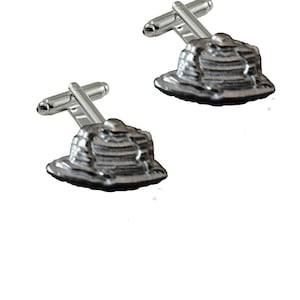 Waffle Stack  made from fine English pewter cuff link or tie slide or the set or stick pin codeFT171