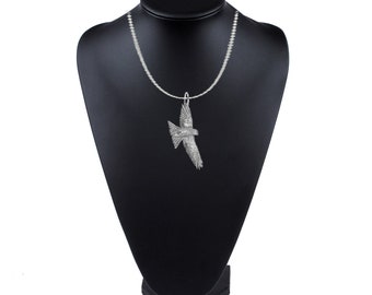 Red Kite on a 18 inch platinum plated chain necklace jewellery  gift jewellery made from Fine English pewter code ppb11