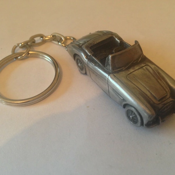 classic car pewter effect Austin Healey 3000 Mk3 ref18 car keyring  or pin badge classic car