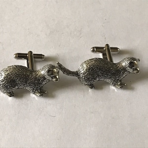 Ferret  made from fine English pewter cuff link or tie slide or the set or stick pin codea32