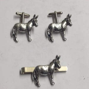 Donkey  made from fine English pewter cuff link or tie slide or the set or stick pin codec15