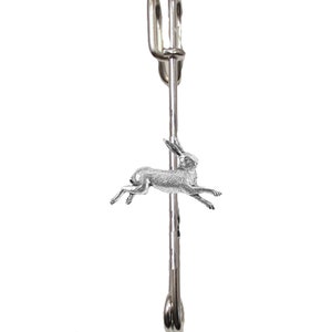 Springing Hare on a 3&quot; 7.5cm Kilt Pin Scarf / Brooch with English Pewter Emblem or Stunning stick pin with  connector codeppa17