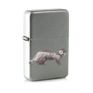 ppa39 Ferret  on a windproof Flip Top Petrol star brand Lighter Refillable codef46 silver black red gold green colour choice