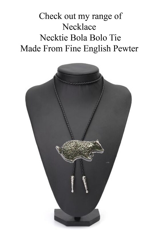 Pewter Hedgehog family Necklace Western Cowboy Necktie Bola Bolo Tie codea46 unisex line dancing cowboy Wild West