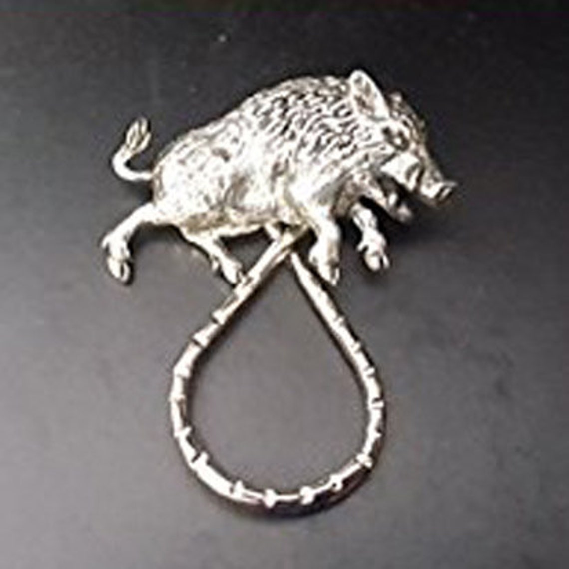 Animal Salvaje Pewter Inglés Fino En Un Broche Gota Aro Para - Foto 8