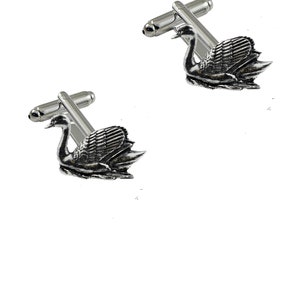 Schwan aus feinen englischen Zinn Manschette Link oder Krawatte Dia oder das Set oder Stick Pin Code B27 Vogel Vögel