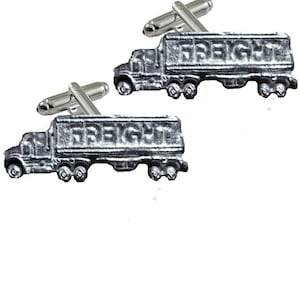 Freight Truck made from fine English pewter cuff link or tie slide or the set or stick pin codeFT202