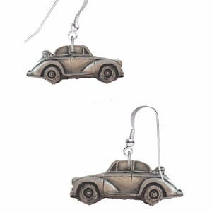 Classic car Morris Minor Convertible ref159  on hook Earrings sterling silver 925  light weight amazing details