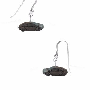 Classic car New Beetle ref302  on hook Earrings sterling silver 925  light weight amazing details