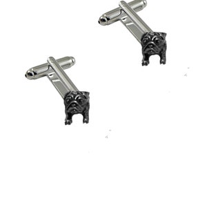Pug  dog with paws made from fine English pewter cuff link or tie slide or the set or stick pin codeTGNEW