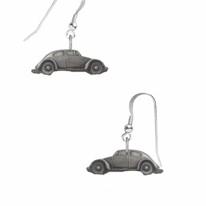 Classic car Beetle Split Rear Screen ref289  on hook Earrings sterling silver 925  light weight amazing details