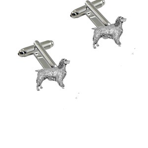 Springer Spaniel dog made from fine English pewter cuff link or tie slide or the set or stick pin code ppd11 dog