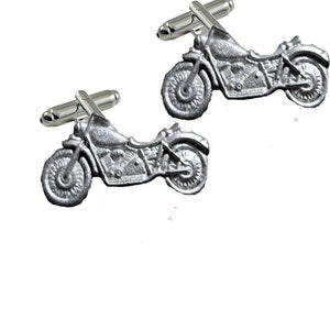 Motor Bike  made from fine English pewter cuff link or tie slide or the set or stick pin codeFT253