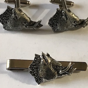 Devil Pig made from fine English pewter cuff link or tie slide or the set or stick pin codea69