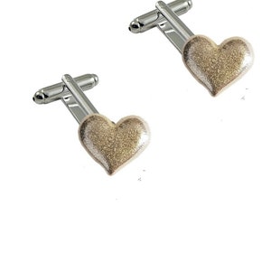 Heart  made from fine English pewter cuff link or tie slide or the set or stick pin codeFT20 love romance gift