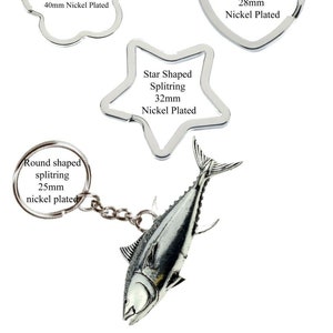 Tuna  on a split ring keying in 4 style Star Flower round Heart gift jewellery bag charm keys codef43