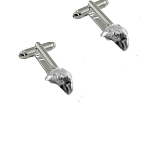 parrot head made from fine English pewter cuff link or tie slide or the set or stick pin codeNEWTG