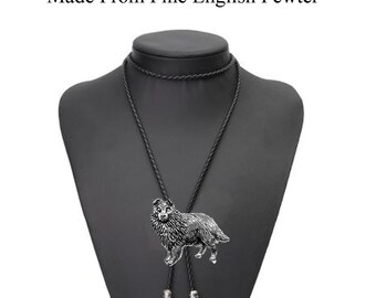 Pewter  Sheltie Necklace Western Cowboy Necktie Bola Bolo Tie code D10 dog unisex line dancing cowboy Wild West