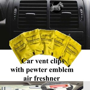 Scottish Terrier  Pewter Air Freshener Car Vent Clip Kit Decoration set car perfect gift fits any car van lorry truck vent coded18 dog