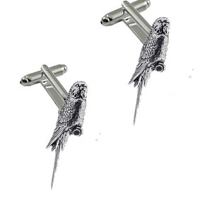 Budgerigar aus feinen englischen Zinn Manschette Link oder Krawatte Dia oder das Set oder Stick Pin Code B41 Vogel Vögel