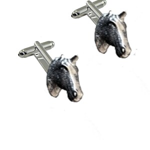 Unicorn Head made from fine English pewter cuff link or tie slide or the set or stick pin codeFT97