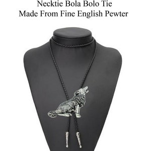 Pewter Wolf  Necklace Western Cowboy Necktie Bola Bolo Tie codec18 unisex line dancing cowboy Wild West
