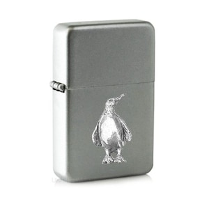Ppa07 Penguin on a windproof Flip Top Petrol star brand Lighter 