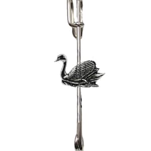 Swan on a 3&quot; 7.5cm Kilt Pin Scarf / Brooch with English Pewter Emblem or Stunning stick pin with end connector refb27 bird