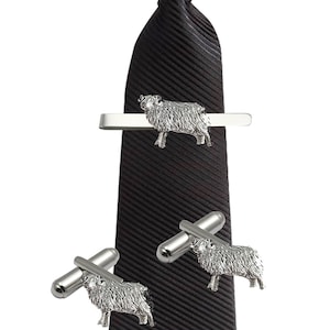 sheep made from fine English pewter cuff link or tie slide or the set or stick pin code  codeppa36