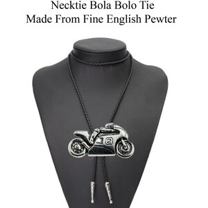 Pewter Motorcycle  Necklace Western Cowboy Necktie Bola Bolo Tie code p2 unisex line dancing cowboy Wild West