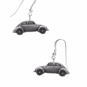 Classic car Beetle 1200  ref290  on hook Earrings sterling silver 925  light weight amazing details