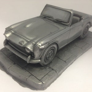 TR250   car  Pewter Effect   1.32 Scale Model Car Handmade In Sheffield