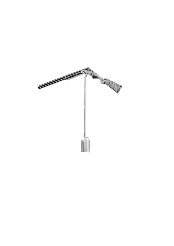 Zinnjagd über & Unter Schrotflinte Brosche Pin
