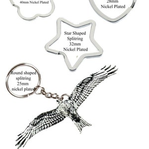 Red Kite on a split ring keying in 4 style Star Flower round Heart gift jewellery bag charm keys codeb45